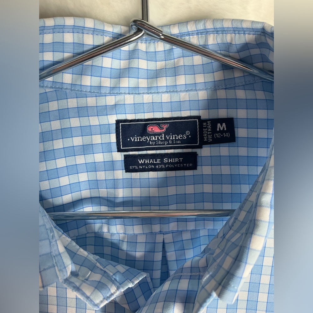 Vineyard Vines Blue and White Plaid Button Down Shirt - Picture 7 of 7